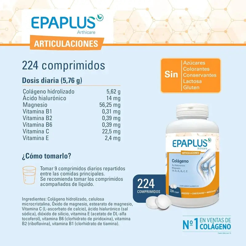 Epaplus Arthicare Collagen Antiox Magnésio + Ácido Hialurónico , 224 comprimidos