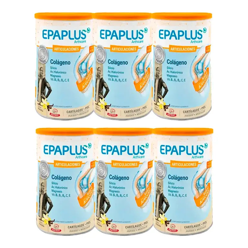 Epaplus Arthicare Colagénio sabor baunilha, embalagem de 6 x 328 gramas