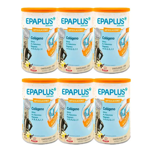 Epaplus Arthicare Colagénio sabor baunilha, embalagem de 6 x 328 gramas