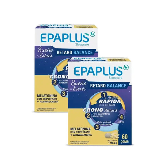 Epaplus Sleepcare Melatonin Retard Balance With Tryptophan, 30 Grams, 2X60 Comprimidos