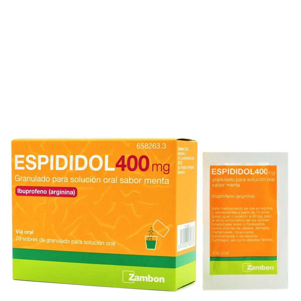 Espididol 400 mg Granulado para Solução Oral Sabor a Menta, 20 saquetas