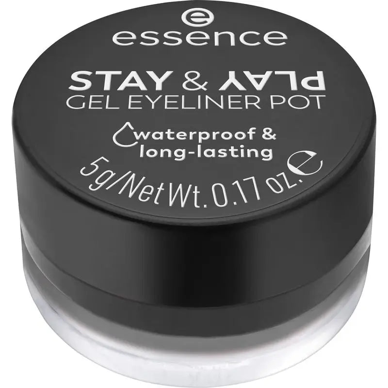 Essence Eyeliner Delineador de olhos em gel em frasco Stay & Play 01 , 5 gr