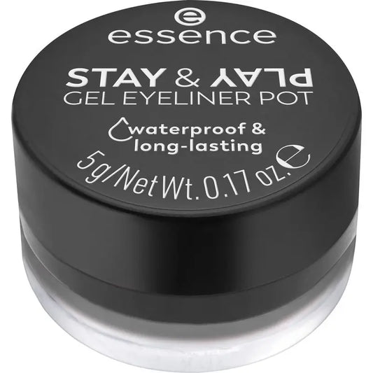 Essence Eyeliner Delineador de olhos em gel em frasco Stay & Play 01 , 5 gr