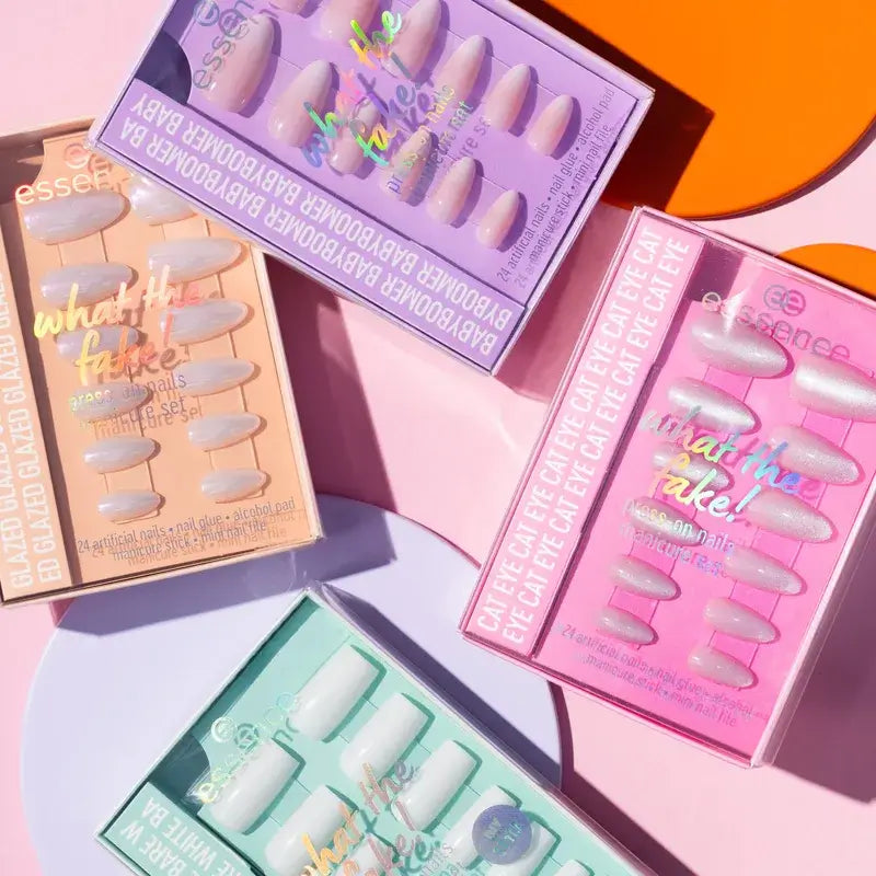 Conjunto de Manicure Essence com Unhas Falsas What The Fake! Press-On Nails 01 , 28 peças