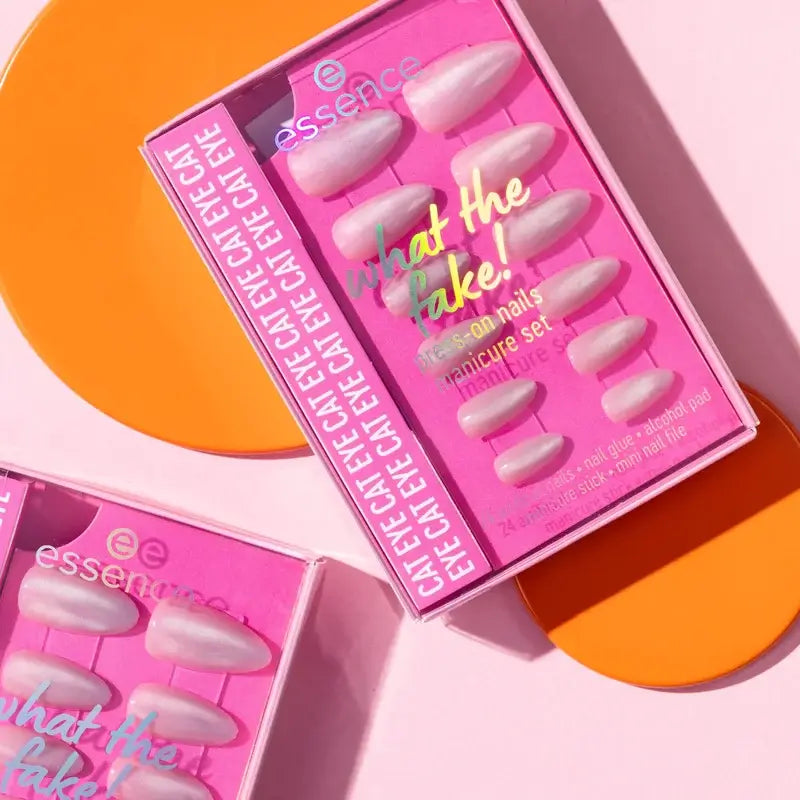 Conjunto de manicura Essence com unhas postiças What The Fake! Press-On Nails 02 , 28 peças
