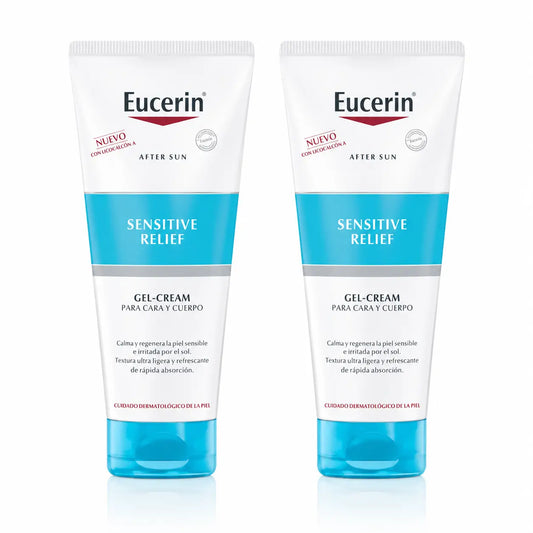 Eucerin Aftersun Gel-Creme Alívio Sensível 200 Ml, embalagem de 2