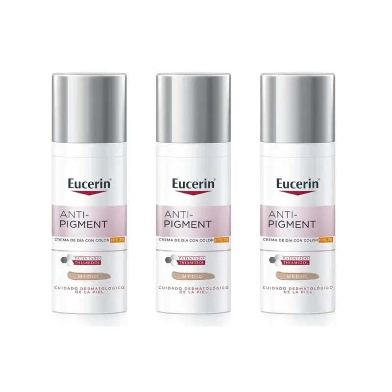 Eucerin Creme de Dia Protetor Solar Anti-Pigmentação Spf30 Com Cor, 3X50Ml