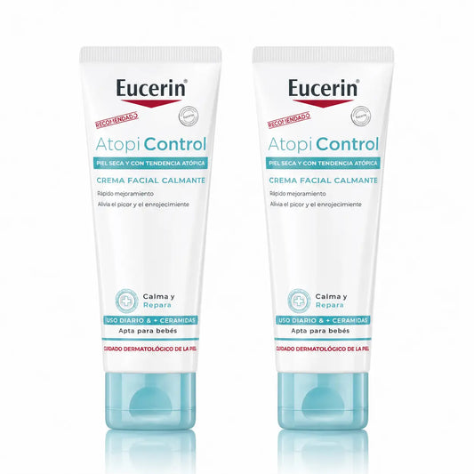 Eucerin Atopicontrol Creme Facial, 50ml, embalagem de 2