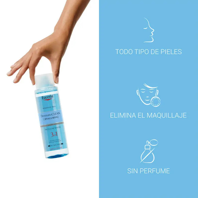 EUCERIN DERMATOCLEAN 3 EM 1 SOLUÇÃO DE LIMPEZA MICELAR 400 ML