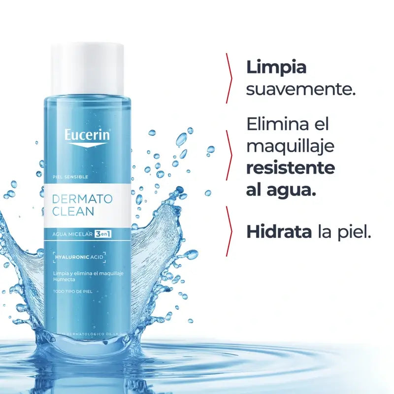 EUCERIN DERMATOCLEAN 3 EM 1 SOLUÇÃO DE LIMPEZA MICELAR 400 ML