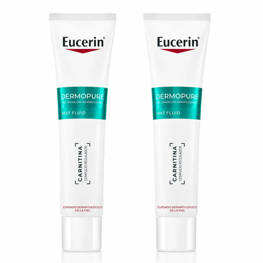 Eucerin Dermopure Fluido Hidratante Matificante para o Rosto, 50ml, embalagem com 2