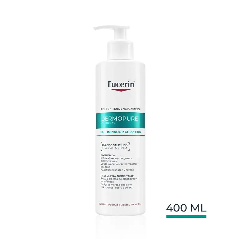 Eucerin Dermopure Gel de Limpeza Triplo Efeito, 400 Ml