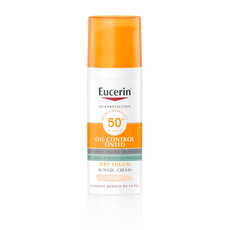 Eucerin FaceSolar Oil Control Gel Creme Toque Seco Spf50+ Tinted Light, 50 ml