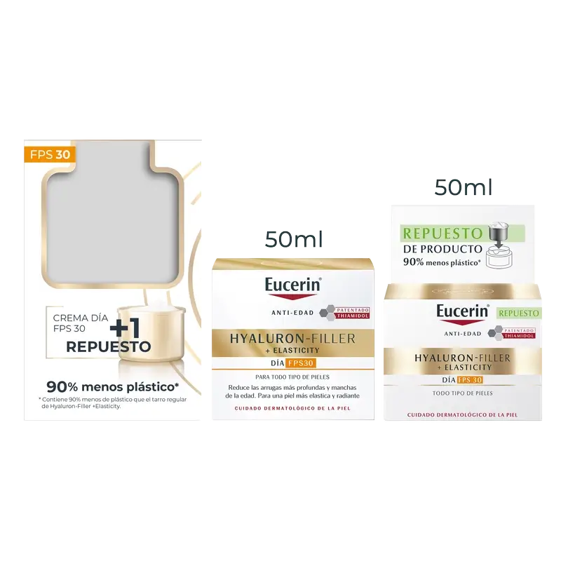 Eucerin Anti-Envelhecimento Elasticidade Dia Pack Fps 30, 50 Ml+ Recarga, 50 Ml