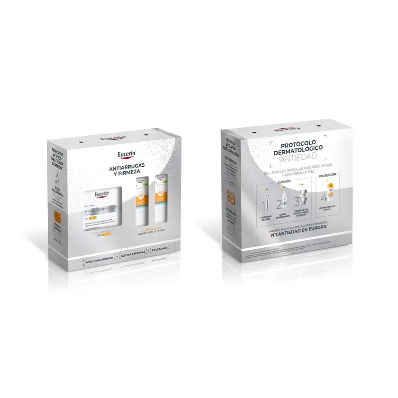 Eucerin Pack Anti-Idade Hyaluron-Filler Creme de Dia Fps 30 50Ml + 2 Minis Sun Hydro Protect Fps 50+ 2X5Ml