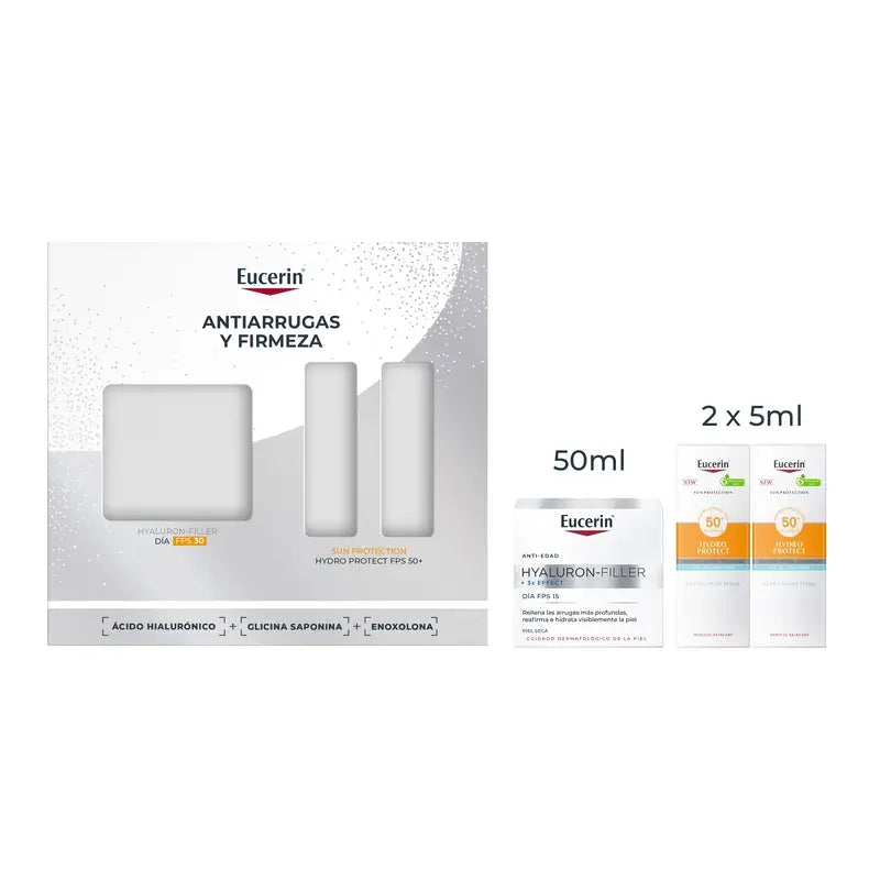 Eucerin Pack Anti-Idade Hyaluron-Filler Creme de Dia Fps 30 50Ml + 2 Minis Sun Hydro Protect Fps 50+ 2X5Ml