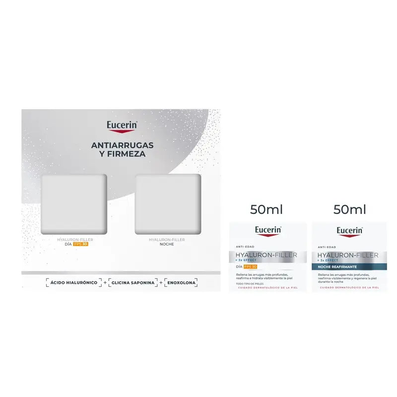 Eucerin Pack Anti-Envelhecimento Hyaluron-Filler Creme de Dia Fps 30 50Ml + Creme de Noite 50Ml