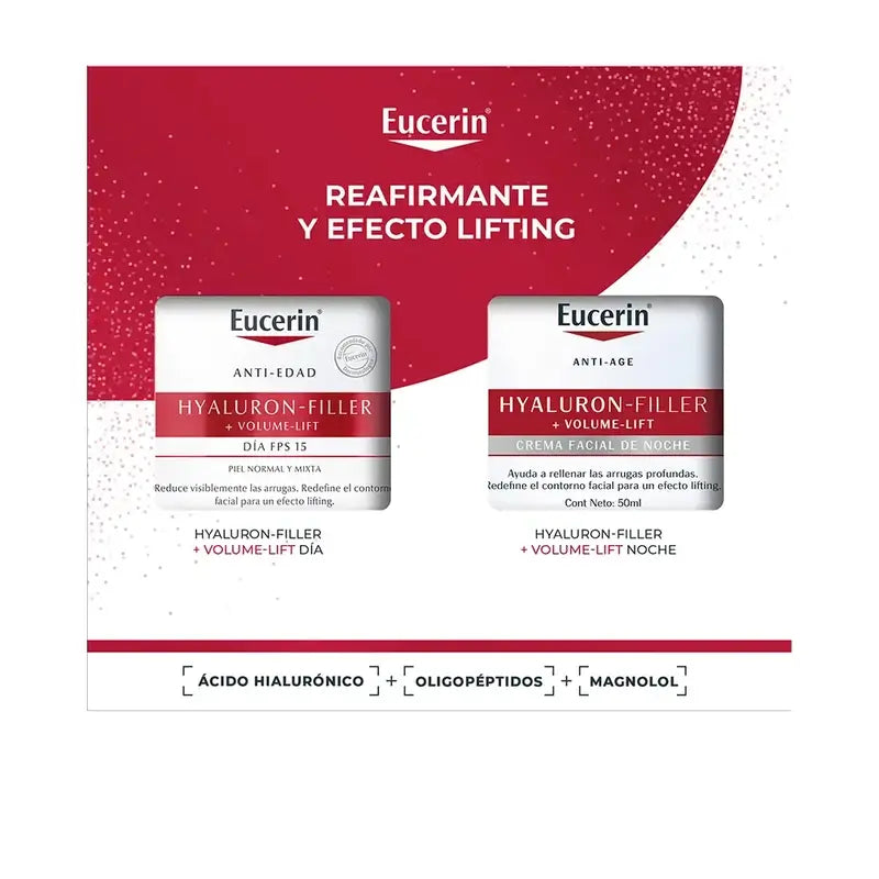 Eucerin Pack Anti-Idade Hyaluron-Filler + Volume-Lift Creme de Dia Fps 15 50Ml + Creme de Noite 50Ml