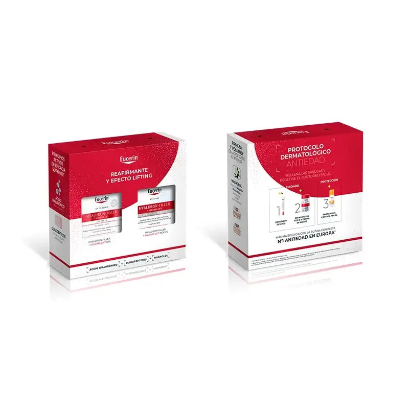 Eucerin Pack Anti-Idade Hyaluron-Filler + Volume-Lift Creme de Dia Fps 15 50Ml + Creme de Noite 50Ml