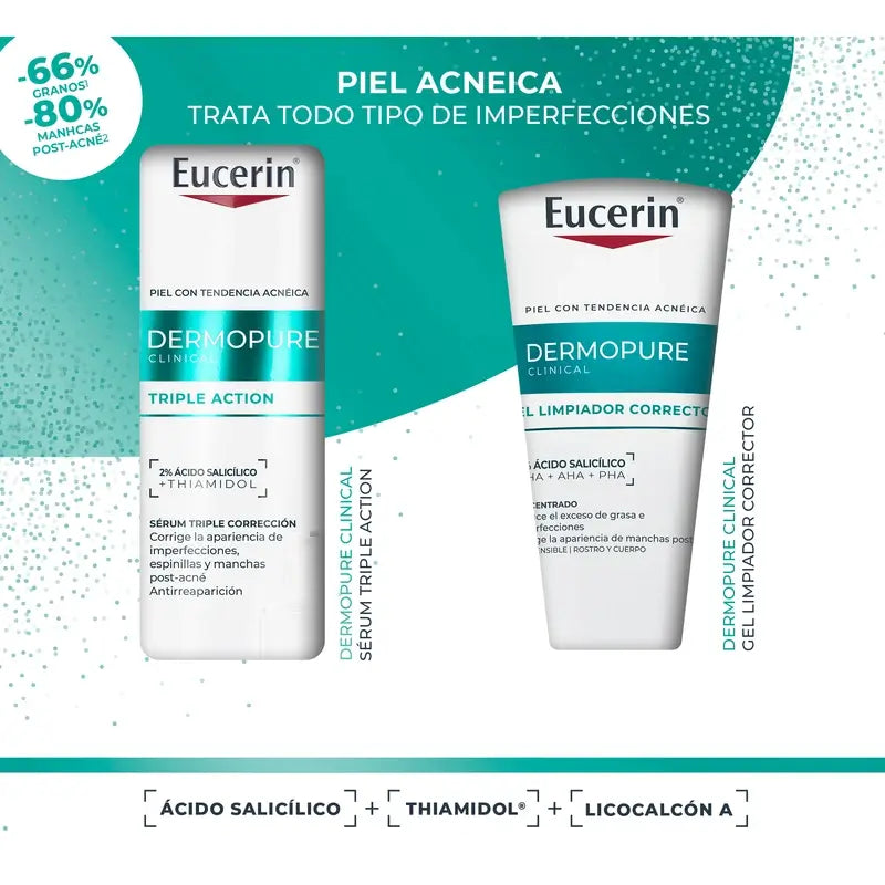 Eucerin Pack Dermopure Serum Tripla Ação 40Ml + Gel de Limpeza Corretivo 75Ml