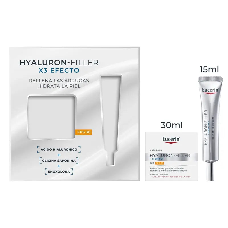 Eucerin Pack Hyluron-Filler Creme de Dia SPF30 + Contorno de Olhos 15ml