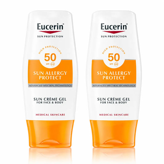 Eucerin Solar Gel Creme Alergia, 150 ml, embalagem de 2
