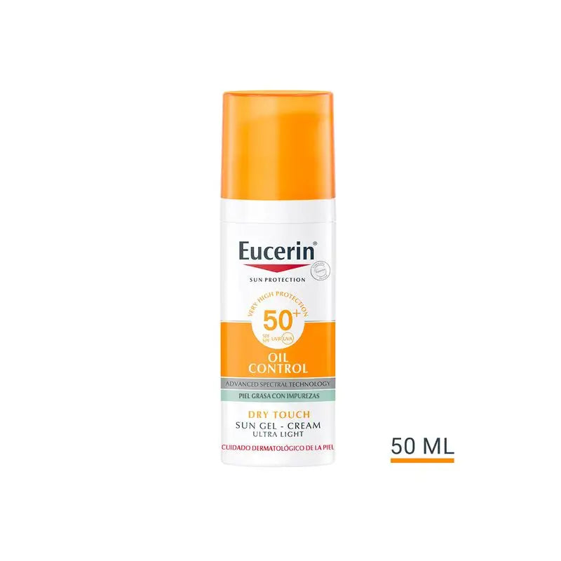 Eucerin Oil Control Gel Solar Toque Seco SPF 50+, 50 ml
