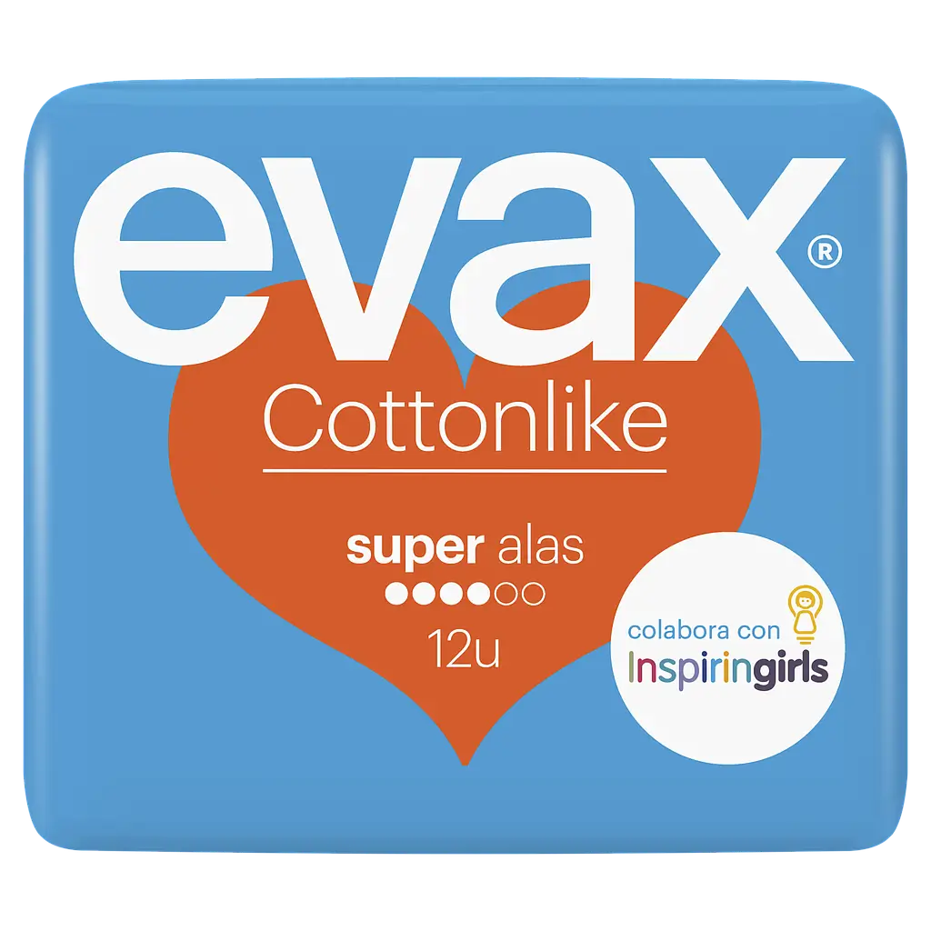 Evax Cottonlike Super Pads com Asas 12 Unidades