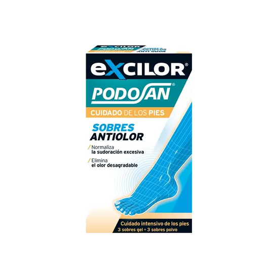 Excilor Podosan Envelopes anti-odor para os pés, 6 unidades