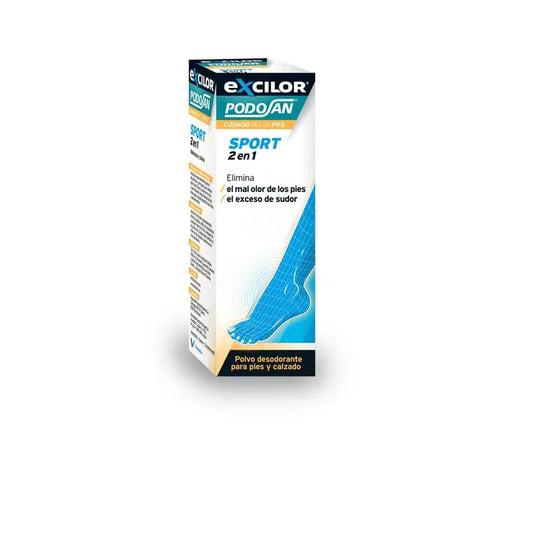 Excilor Podosan Sport 2 em 1 Desodorizante para os pés em pó, 50 g