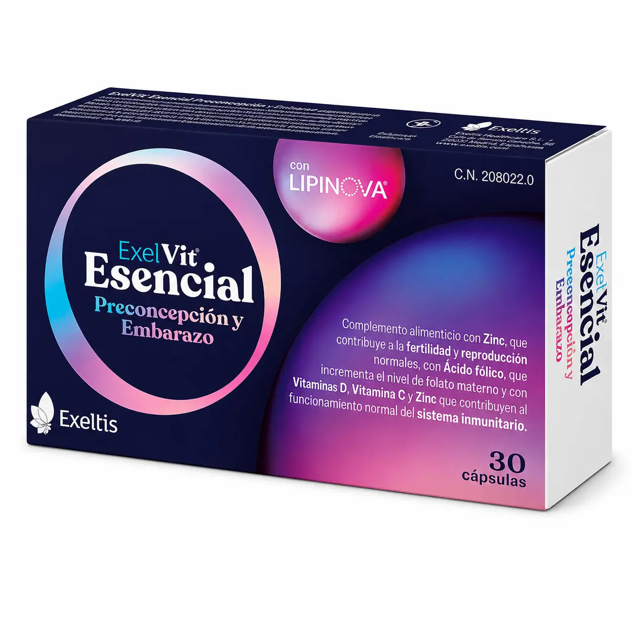 Exelvit Esencial Pré-Concepção e Gravidez, 30 Cápsulas