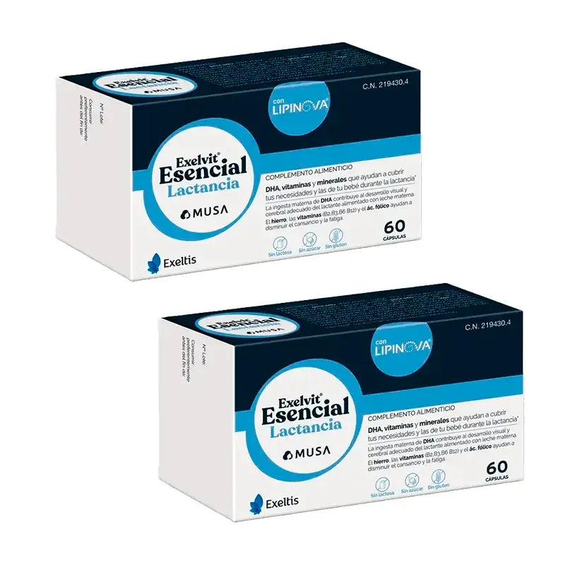 Exelvit Lactation Essential, Embalagem 2 x 60 cápsulas