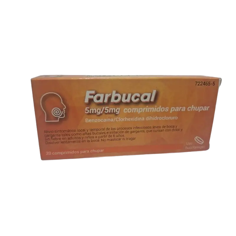 Farbucal 5Mg/5Mg, 20 comprimidos para chupar