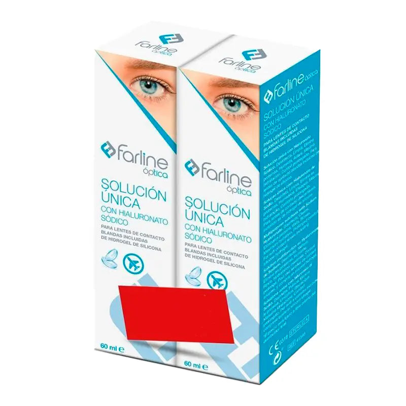 Farline Optica Solução Única com Ácido Hialurónico, Embalagem 2 X60 Ml