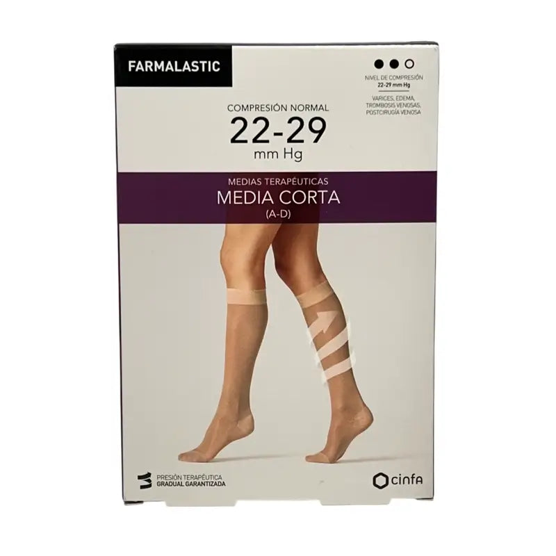 Farmalastic Compression Stocking Short Normal Beige, Tamanho M