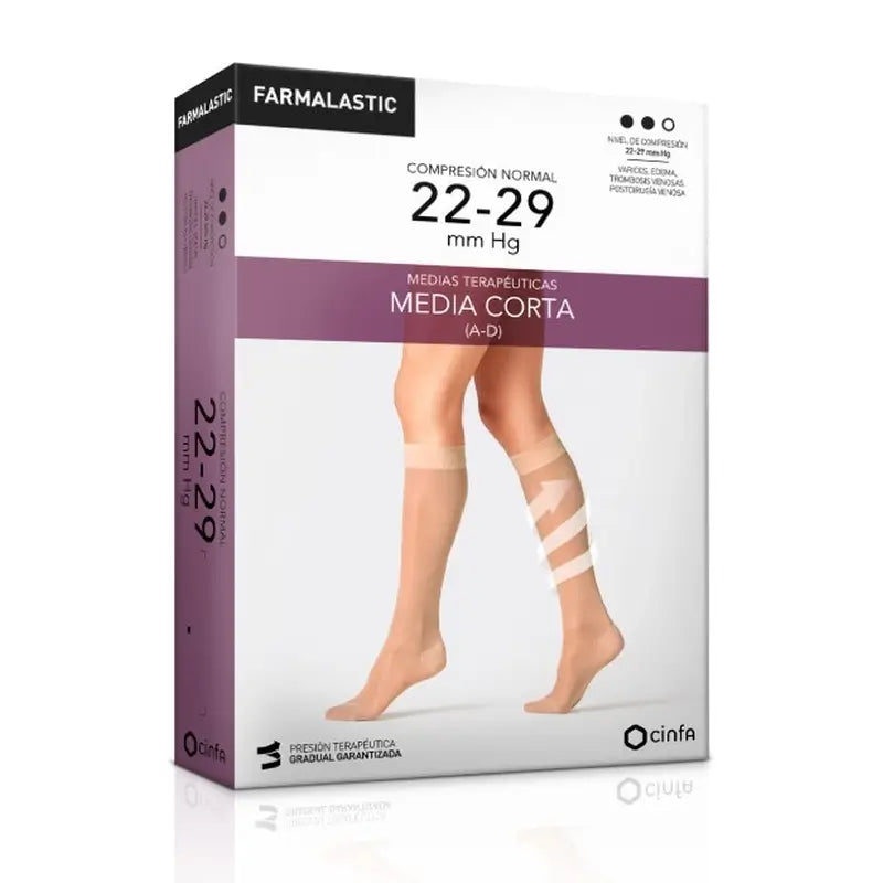 Farmalastic Compression Stocking Short Normal Compression Preto Tamanho grande