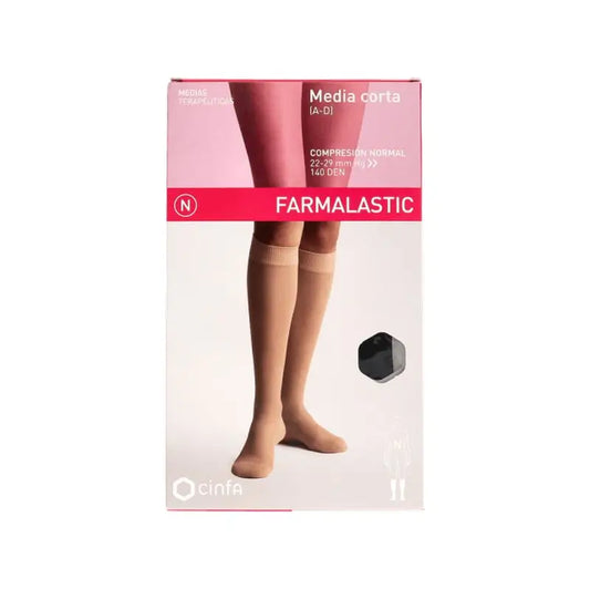 Farmalastic Short Stocking Black, Tamanho Queen Plus