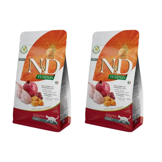 Farmina N&D Cat Abóbora Codorniz 300Gr, Ração para Gatos, Embalagem de 2