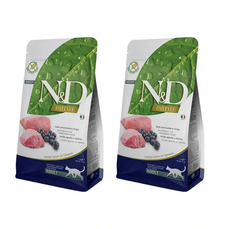 Farmina N&D Cat Prime Cordeiro 1,5Kg, Ração para Gatos, Embalagem de 2