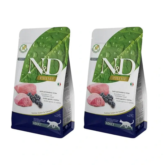 Farmina N&D Cat Prime Cordeiro 1,5Kg, Ração para Gatos, Embalagem de 2