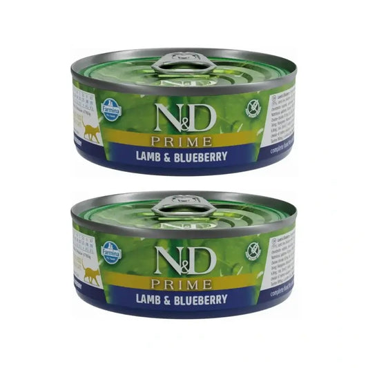 Farmina N&D Cat Prime Cordeiro & Airela Caixa 30X70Gr, Embalagem de 2