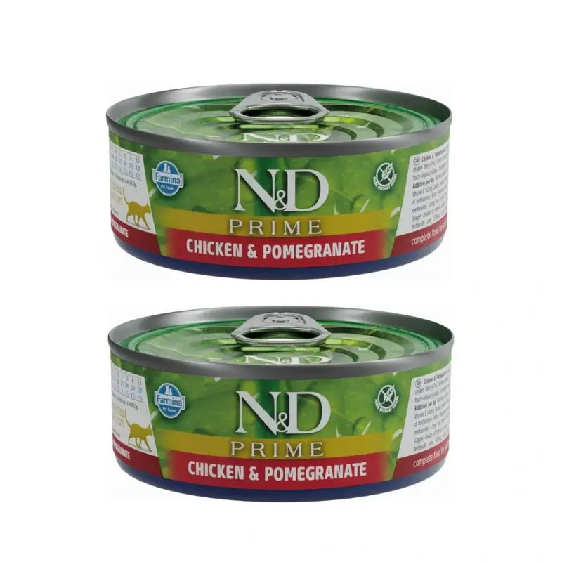 Farmina N&D Cat Prime Frango Romã Caixa 30X70Gr, Embalagem de 2