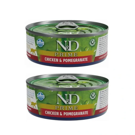 Farmina N&D Cat Prime Frango Romã Caixa 30X70Gr, Embalagem de 2