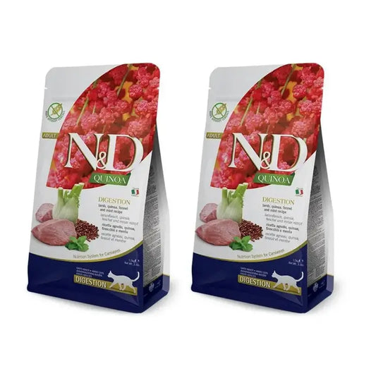 Farmina N&D Cat Quinoa Digestion Cordeiro Digestion 5Kg, Ração para Gatos, Embalagem de 2
