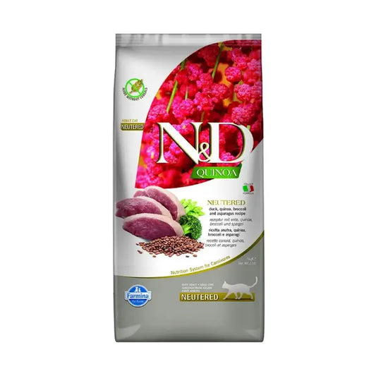 Farmina N&D Cat Quinoa Neutered Duck 5Kg, comida para gatos