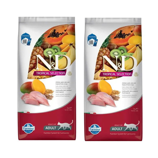 Farmina N&D Cat Tropical Selection Frango 10Kg, Embalagem de 2