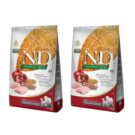 Farmina N&D Dog Ancestral Senior Medium Maxi 12Kg, Ração para Cães, Embalagem de 2