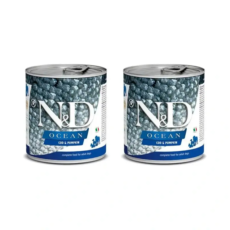 Farmina N&D Dog Ocean Abóbora Bacalhau Caixa 6X285Gr, Alimento húmido para cães, Embalagem de 2