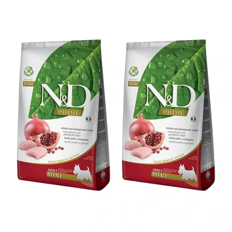 Farmina N&D Dog Prime Mini Frango 2,5Kg, Ração para Cães, Embalagem de 2
