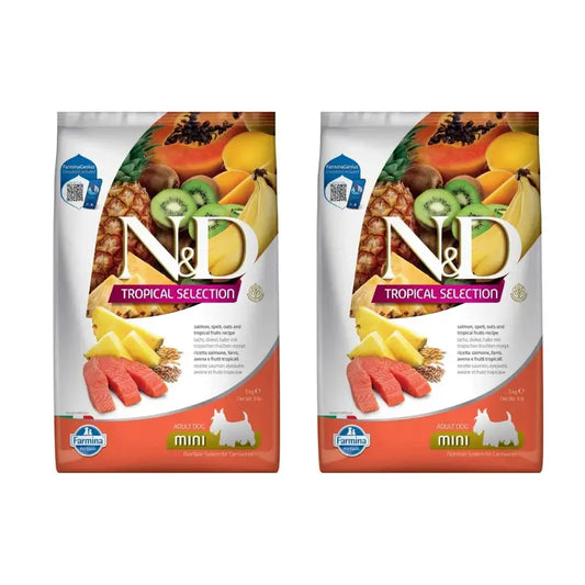 Farmina N&D Dog Tropical Selection Mini Salmão 5Kg, embalagem de 2